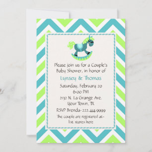Modern Couple's Baby Boy Shower Invitation