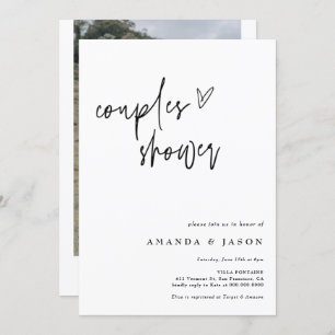 Modern Couples Shower Minimalist Engagement Invitation