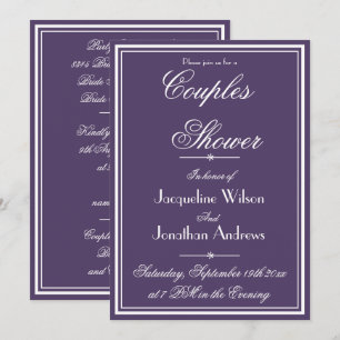 Modern Couples Shower Name Email RSVP Dusty Purple Invitation