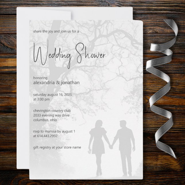 Modern Couples Silhouette Wedding Shower Invitation (Creator Uploaded)
