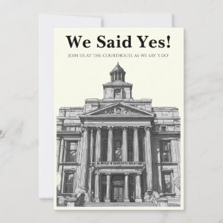 Modern Courthouse Wedding Invitation 