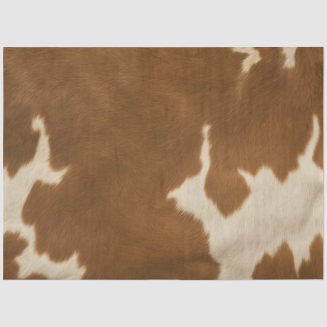 Modern Cow Faux Leather Elegant Collection Tissue Paper (Front)