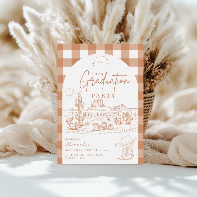 Modern Cowgirl Graduation Invitation (Creator Uploaded)