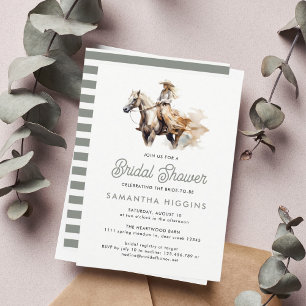 Modern Cowgirl Western Horse Bridal Shower Invitation