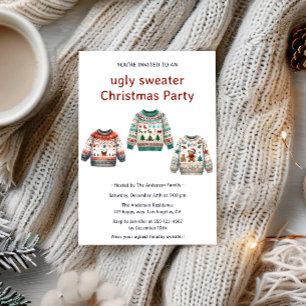 Modern Cozy Ugly Sweater Christmas Party Invitation