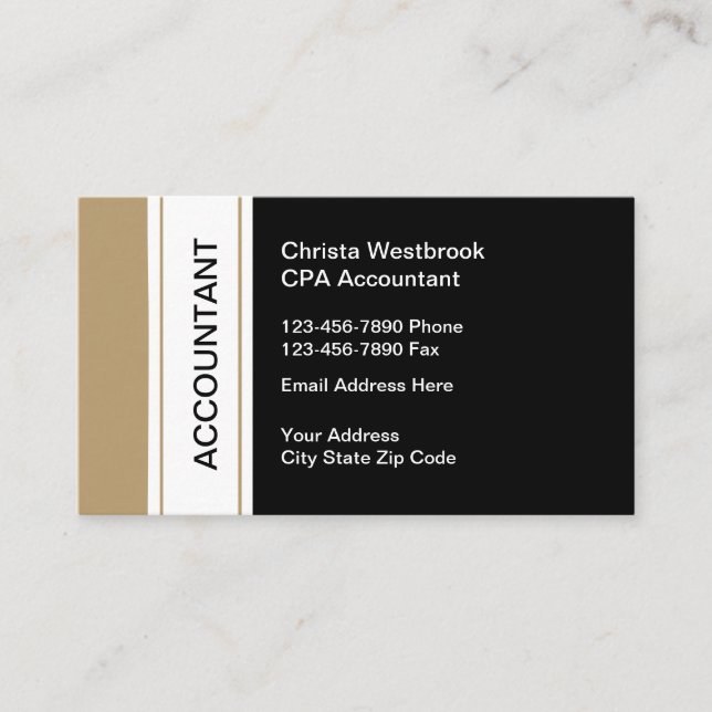 Modern CPA Accountant Business Card (Front)