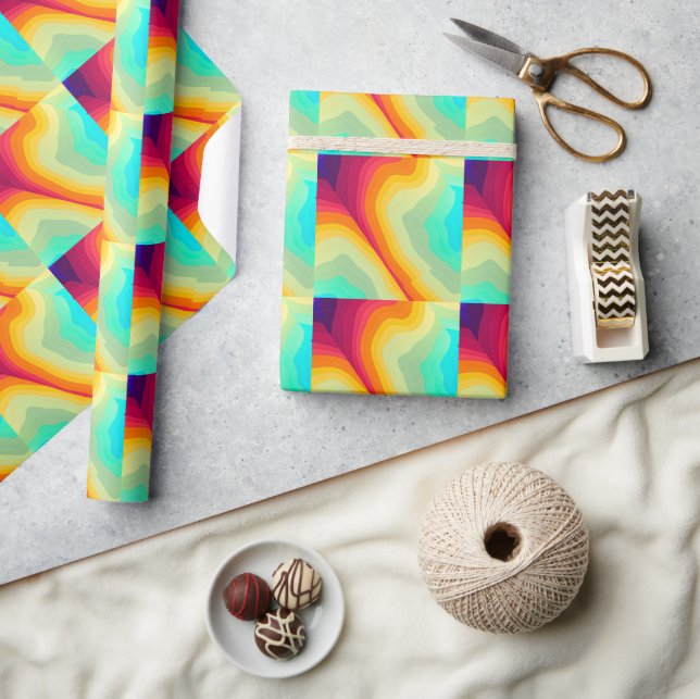 Modern Cracked colorful Stylist  Wrapping Paper (Crafts)