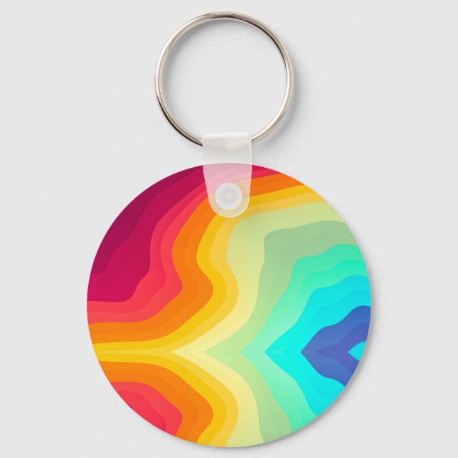 Modern Cracked colourful Stylist  Key Ring (Front)