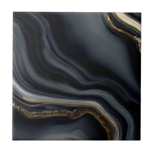 Modern Cracked Gold black marble Stylist Tile