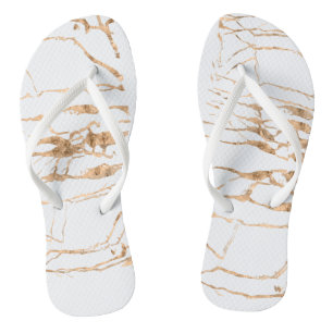 Modern Cracked Gold White Stylist Professional Jandals