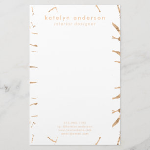 Modern Cracked Gold White Stylist Professional Stationery