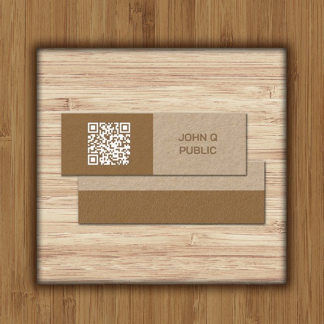 Modern Craft QR Code Brown Business Card (Creator Uploaded)