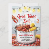 Modern Crawfish Seafood Boil Summer Party Birthday