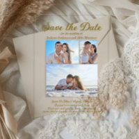 Modern Cream 4 Photo 2 Sided Arch Wedding 