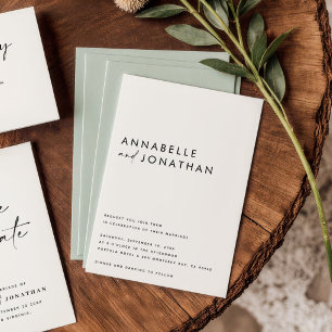 Modern cream black script minimal contemporary sa save the date