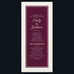 Modern Cream Burgundy Wedding Program Programme<br><div class="desc">Modern and elegant cream and burgundy wedding program.  Contact us for help with customisation or matching products.</div>