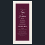 Modern Cream Burgundy Wedding Program Programme<br><div class="desc">Modern and elegant cream and burgundy wedding program.  Contact us for help with customisation or matching products.</div>