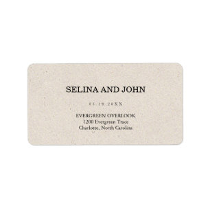 Modern Cream Elegant minimalistic Return Address  Label