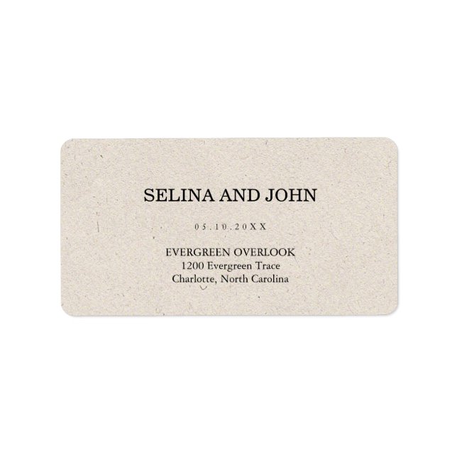 Modern Cream Elegant minimalistic Return Address  Label (Front)