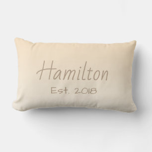 Modern Cream Gradient & Family Name Lumbar Cushion