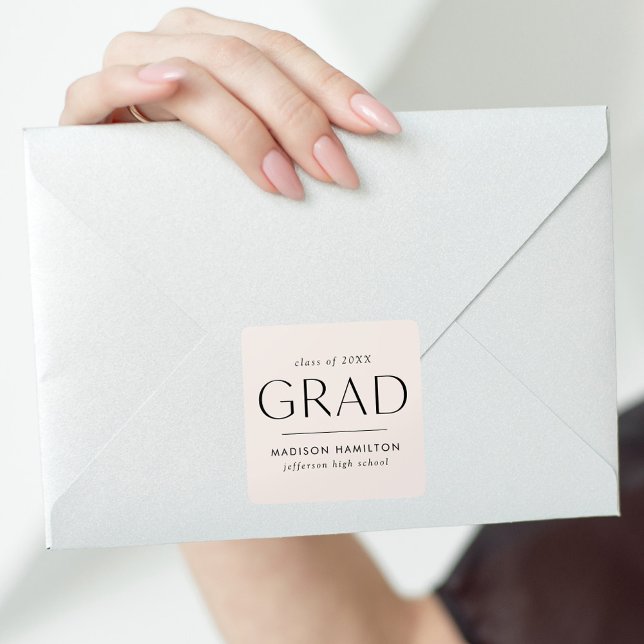 Modern Cream Graduation Square Sticker (Creator Uploaded)
