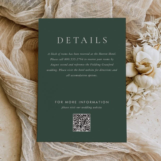 Modern Cream Green Monogram Mix Match Wedding Enclosure Card (Creator Uploaded)