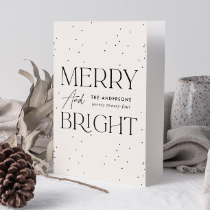 Modern Cream Merry and Bright Non-Photo Holiday Card