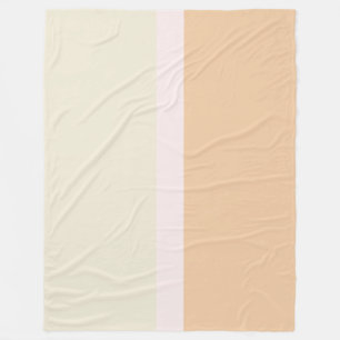Modern Cream Pink Peach Colour Block Fleece Blanket