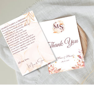 Modern cream Rustic Broom Flower Thank You Card
