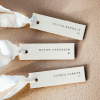 Modern Cream Simple Wedding Name Place Cards