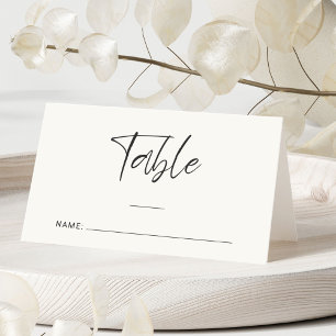 Modern Cream Wedding Table Number Place Card