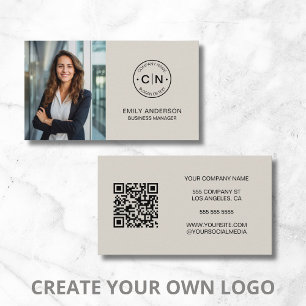 Modern Create Your Logo QR Business Card