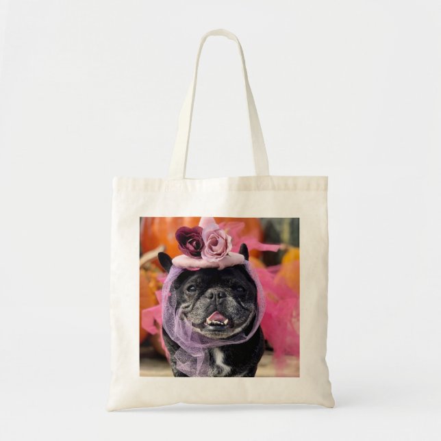 Modern Create Your Own Dog Photo Tote Bag (Front)