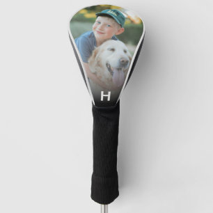 Modern Create Your Own Photo Initial Monogram Golf Head Cover