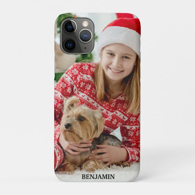 Modern Create Your Own Photo Name Pets kids Case-Mate iPhone Case (Back)