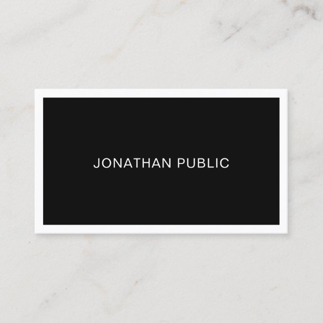 Modern Creative Black White Professional Elegant Business Card (Front)