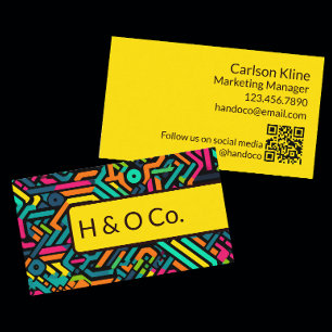 Modern Creative Bold QR Code Business Card