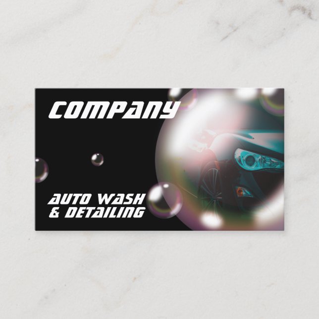 Modern creative bubble car business card (Front)