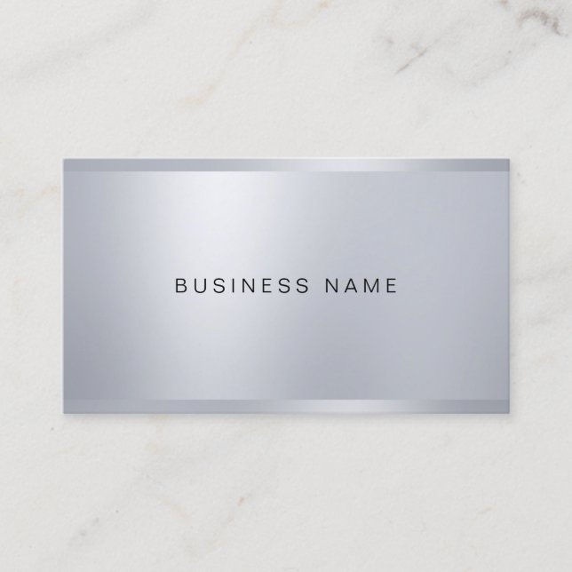 Modern Creative Company Firm Glamourous Silver Business Card (Front)