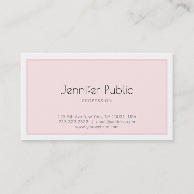 Modern Creative Design Clean Plain Trendy Luxury Business Card (Front)