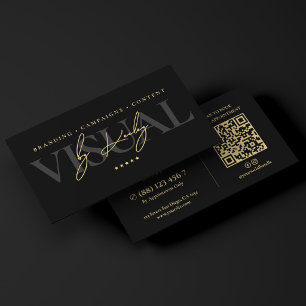 Modern Creative Director Branding Strategist Black Business Card