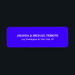 Modern Creative Minimalist Plain Ultramarine Blue<br><div class="desc">Represent yourself with this modern,  elegant return address label. This template can be customised to meet all professional occupations.</div>