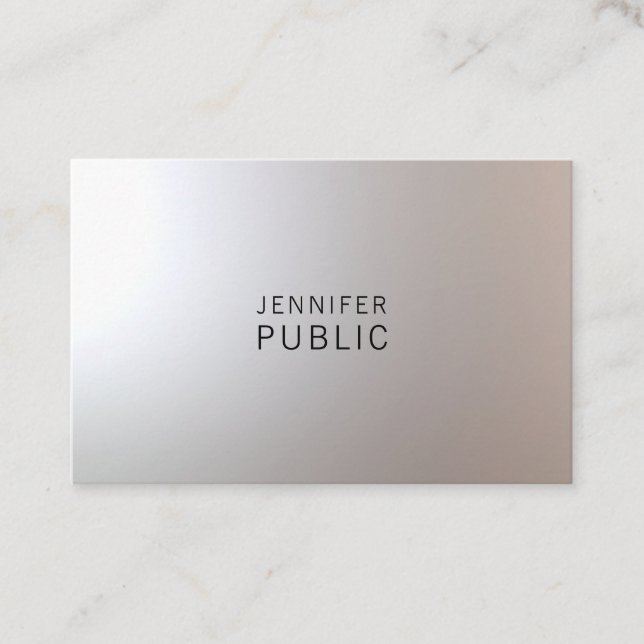 Modern Creative Minimalist Professional Glam Plain Business Card (Front)