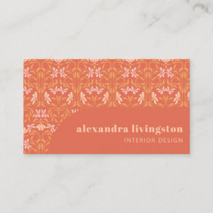 Modern Creative Orange Botanical Professional Business Card