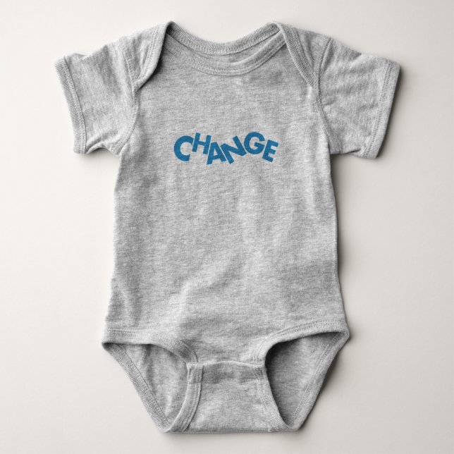 Modern, creative, playful graphic design of Change Baby Bodysuit (Front)