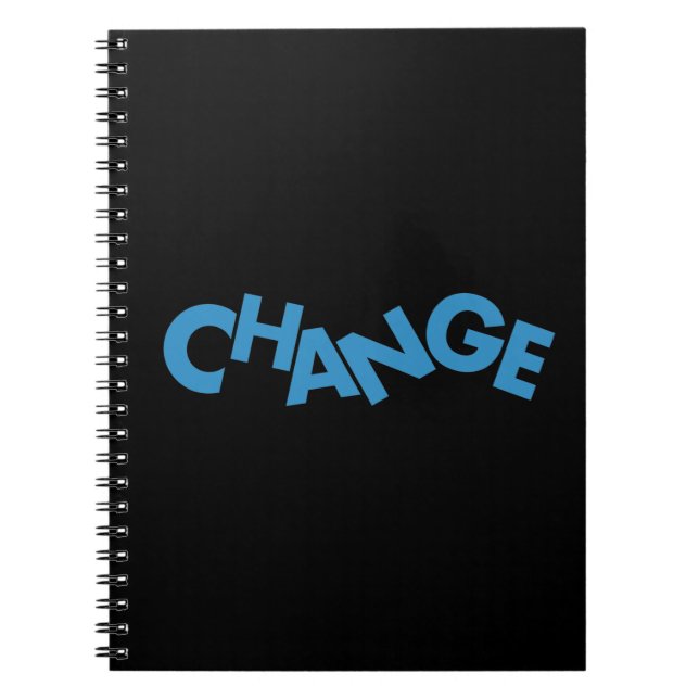 Modern, creative, playful graphic design of Change Notebook (Front)