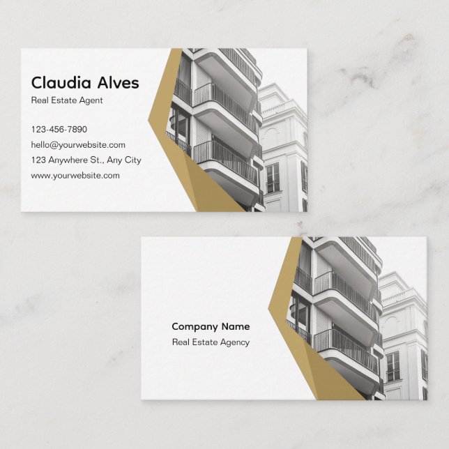 Modern Creative Real Estate Agent Business Card (Front/Back)