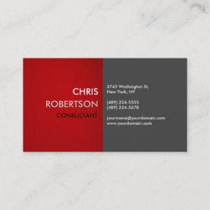 Modern Creative Red Grey Attractive Business Card