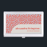 Modern Creative Scandinavian Red Floral Custom Business Card Holder<br><div class="desc">Modern Creative Scandinavian Red Floral Professional Custom Business Card Case</div>