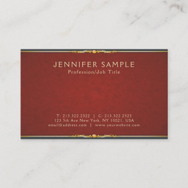 Modern Creative Stylish Premium Pearl Finish Luxe Business Card (Front)